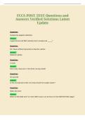 FCCS POST TEST Questions and&NewLine;Answers Verified Solutions Latest&NewLine;Update
