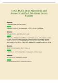 FCCS POST TEST Questions and&NewLine;Answers Verified Solutions Latest&NewLine;Update