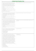 Critical Care Practice Exam Questions & Answers 2026&ndash;2027 &vert; Adult Critical Care Practice Test &vert; Respiratory & Critical Care Exam Prep