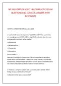 NR 341 COMPLEX ADULT HEALTH PRACTICE EXAM &NewLine;QUESTIONS AND CORRECT ANSWERS WITH &NewLine;RATIONALES 