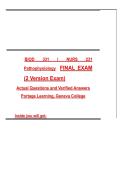BIOD 331 &vert; NURS 231 Pathophysiology FINAL EXAM &lpar;2 Version Exam&rpar;&NewLine;Actual Questions and Verified Answers - Portage Learning