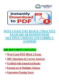 West Coast EMT Block 2 Practice Exam &mdash; West Coast University Latest Updated 2026&sol;2027&comma; Practice Exam Questions with Detailed Answers