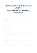 CJE Readiness II Exam Study Questions and&NewLine;ANSWER>&period;>s&NewLine;ASSESS &srarr; PRIORITIZE &srarr; INTERVENE &srarr;&NewLine;EVALUATE 2026