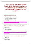 NR 341 Complex Adult Health Midterm &NewLine;Exam Practice Examination 2026&ndash;2027 &vert; &NewLine;Comprehensive Question Practice Test &NewLine;with Answers & Rationales&vert; Free Pdf &NewLine;Access