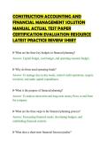 CONSTRUCTION ACCOUNTING AND&NewLine;FINANCIAL MANAGEMENT SOLUTION&NewLine;MANUAL ACTUAL TEST PAPER&NewLine;CERTIFICATION EVALUATION RESOURCE&NewLine;LATEST PRACTICE REVIEW SHEET