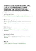 CONSTRUCTION MATERIALS TESTING SOILS&NewLine;LEVEL IV COMPREHENSIVE TEST PAPER&NewLine;QUESTIONS AND SOLUTIONS GRADED A&plus;