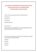 CALIFORNIA ARF ADMINISTRATOR EXAM 300 MULTIPLE &NewLine;CHOICE QUESTIONS 150&colon; ADMINISTRATOR &NewLine;CERTIFICATION & QUALIFICATIONS