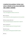CONSTRUCTION MATERIALS TESTING SOILS&NewLine;LEVEL IV UPDATED ACTUAL EXAM QUESTIONS&NewLine;AND CORRECT ANSWERS