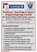 Med&sol;Surg I &ndash; Knowledge & Clinical Judgment Beginning Test 2026 &vert; 200&plus; NGN-Style Questions with Verified Answers & Rationales &ndash; Medical-Surgical Nursing Exam Prep &vert; Graded A&plus;