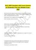 WGU D695 Questions with Correct Answers for Elementary Fine Arts Methods Exam - 2026