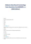 Alabama State Board Cosmetology&NewLine;Exam Questions And ANSWER>&period;>s&NewLine;&lpar;2026 Edition&rpar;