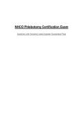NHCO Phlebotomy Certification Exam&NewLine;Questions with Answers&vert; Latest Update&vert; Guaranteed Pass&NewLine;