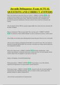 Juvenile Delinquency Exam ACTUAL &NewLine;QUESTIONS AND CORRECT ANSWERS
