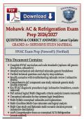 Mohawk AC & Refrigeration Exam Prep 2026&sol;2027 &vert;  Questions & Correct Answers &vert; Graded A&plus;