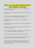 EDCO 711 Exam UPDATED QUESTIONS &NewLine;AND CORRECT ANSWERS