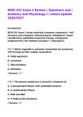 BIOS-251 Exam 2 Review &vert; Questions and &vert; Anatomy and Physiology I &vert; Latest Update 2026&sol;2027&NewLine;