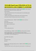 NUR 400 Final Exam UPDATED ACTUAL &NewLine;QUESTIONS AND CORRECT ANSWERS