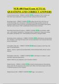 NUR 400 Final Exam ACTUAL &NewLine;QUESTIONS AND CORRECT ANSWERS
