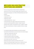 MED SURG 2024 HESI Practice Test &vert; Medical-Surgical Nursing Questions & Answers &vert; HESI Exam Prep 2026&sol;2027