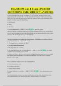 USA NU 578 Unit 1 Exam UPDATED &NewLine;QUESTIONS AND CORRECT ANSWERS