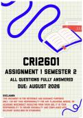 CRI2601 Assignment 1 Semester 2 MEMO &vert; Due August 2026