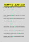Pharmacology-NU 578 Exam UPDATED &NewLine;QUESTIONS AND CORRECT ANSWERS