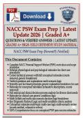 NACC PSW Exam Prep 2026 &vert; 200&plus; Practice Questions & Verified Answers with Detailed Rationales &ndash; Personal Support Worker National Certification Study Guide &vert; Latest Update &vert; Graded A&plus;&NewLine;&NewLine;