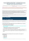 Florida CAM Exam &lpar;2026&sol;2027&rpar; &ndash; Community Association Manager Licensure &vert; 110 Practice Questions with Detailed Rationales