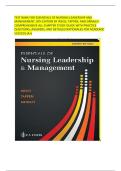 TEST BANK FOR ESSENTIALS OF NURSING LEADERSHIP AND MANAGEMENT&comma; 8TH EDITION BY WEISS&comma; TAPPEN&comma; AND GRIMLEY&colon; COMPREHENSIVE ALL-CHAPTER STUDY GUIDE WITH PRACTICE QUESTIONS&comma; ANSWERS&comma; AND DETAILED RATIONALES FOR ACADEMIC SUCCESS &lpar;A&plus;&rpar;&NewLine; &NewLine;&NewLine;&NewLine;&NewLine;&NewLine;&NewLine;&NewLine;&NewLine;