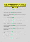 NR283 - pathophysiology Exam UPDATED &NewLine;ACTUAL QUESTIONS AND CORRECT &NewLine;ANSWERS 