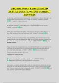 NSG 6001 Week 4 Exam UPDATED &NewLine;ACTUAL QUESTIONS AND CORRECT &NewLine;ANSWERS