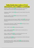 Public Health Study Guide ACTUAL &NewLine;QUESTIONS AND CORRECT ANSWERS