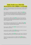 Public Health Exam UPDATED &NewLine;QUESTIONS AND CORRECT ANSWERS