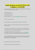 Public Health Exam QUESTIONS AND &NewLine;CORRECT ANSWERS