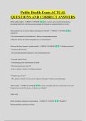 Public Health Exam ACTUAL &NewLine;QUESTIONS AND CORRECT ANSWERS