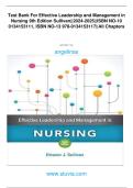 Test Bank For Effective Leadership and Management in &NewLine;Nursing 9th Edition Sullivan&vert;&vert;2024-2025&vert;&vert;ISBN NO-10 &NewLine;0134153111&comma; ISBN NO-13 978-0134153117&vert;&vert;All Chapters