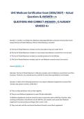 UHC Medicare Certification Exam &lpar;2026&sol;2027&rpar; &ndash; Actual&NewLine;Questions & ANSWER>&period;>s&NewLine;QUESTIONS AND CORRECT ANSWER>&period;>S ALREADY&NewLine;GRADED A&plus;