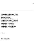 OSHA FINAL EXAM ACTUAL EXAM 2026 &vert; ALL QUESTIONS AND CORRECT ANSWERS &vert; VERIFIED ANSWERS &vert; GRADED A&plus;&NewLine;