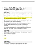 EDUC 305 Quiz 7&colon; Biblical Integration and Curriculum and Instruction &vert; Questions and Answers &vert; 2026 Update &vert; 100&percnt; Correct&period;