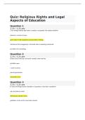 EDUC 305 Quiz 8 &lpar;Final Quiz&rpar;&colon; Religious Rights and Legal Aspects of Education &vert; Questions and Answers &vert; 2026 Update &vert; 100&percnt; Correct&period;