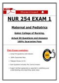NUR 254 Exam 1 &ndash; Maternal and Pediatrics &lpar;2026&sol;2027&rpar; Actual Questions & Answers to Pass the Exam &lpar;100&percnt; Verified&rpar;