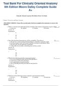 Test Bank For Clinically Oriented Anatomy &NewLine;8th Edition Moore Dalley Complete Guide &NewLine;A&plus;  