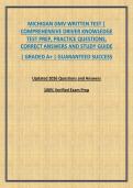MICHIGAN DMV WRITTEN TEST &vert; COMPREHENSIVE DRIVER KNOWLEDGE TEST PREP&comma; PRACTICE QUESTIONS&comma; CORRECT ANSWERS AND STUDY GUIDE