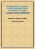 MICHIGAN WATER WELL MANUAL &vert; CONSTRUCTION&comma; PERMITTING AND HYDROGEOLOGY STUDY GUIDE