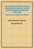 STATE BOARDS COSMETOLOGY MICHIGAN &vert; COMPREHENSIVE EXAM PREP&comma; PRACTICE QUESTIONS&comma; CORRECT ANSWERS AND STUDY GUIDE