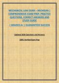 MECHANICAL LAW EXAM &ndash; MICHIGAN &vert; COMPREHENSIVE EXAM PREP&comma; PRACTICE QUESTIONS&comma; CORRECT ANSWERS AND STUDY GUIDE