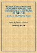 MICHIGAN MOSQUITO CONTROL 7F &vert; COMPREHENSIVE LICENSE EXAM PREP&comma; PRACTICE QUESTIONS&comma; CORRECT ANSWERS AND STUDY GUIDE