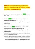 BRMP Certification Exam Questions and&NewLine;Answers &vert; Latest Update 2026&sol;2027 &vert; Graded&NewLine;A&plus; &vert; 100&percnt; Guaranteed Pass&period;