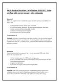 ABSA Surgical Assistant Certification 2026&sol;2027 Exam &NewLine;verified with correct answers plus rationales 