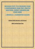 MICHIGAN STATE TITLE INSURANCE EXAM &vert; COMPREHENSIVE EXAM PREP&comma; PRACTICE QUESTIONS&comma; CORRECT ANSWERS AND STUDY GUIDE